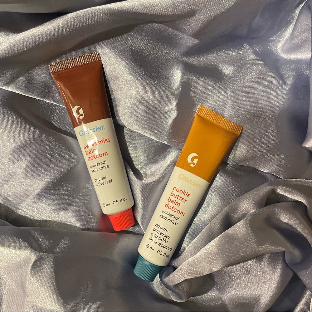 Glossier balm dotcom set! Swiss miss and cookie butter!